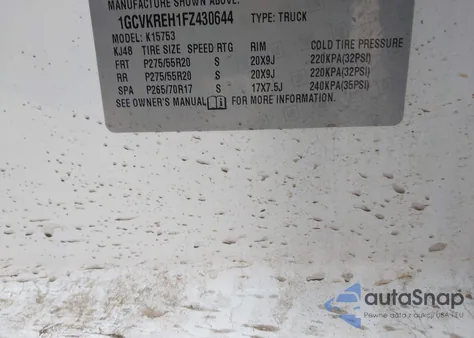 2015 Chevrolet Silverado 1500 1Lt z USA, uszkodzony, nr VIN 1GCVKREH1FZ430644